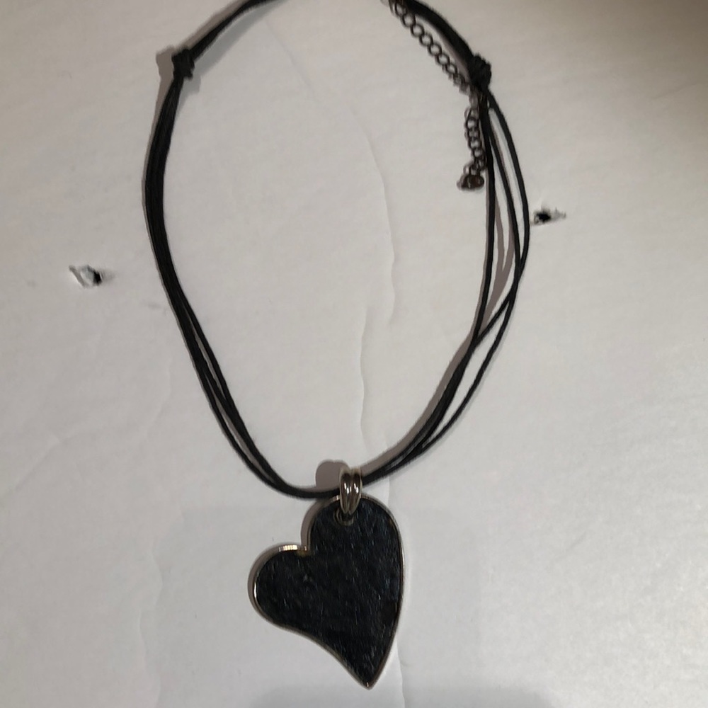 Wonky  leather and rope heart